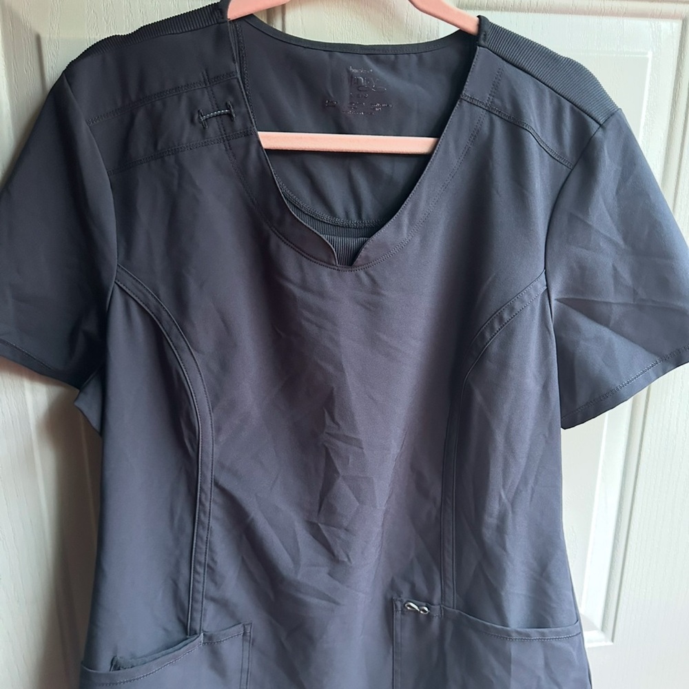 Infinity by Cherokee Flex Gray Scrub Top